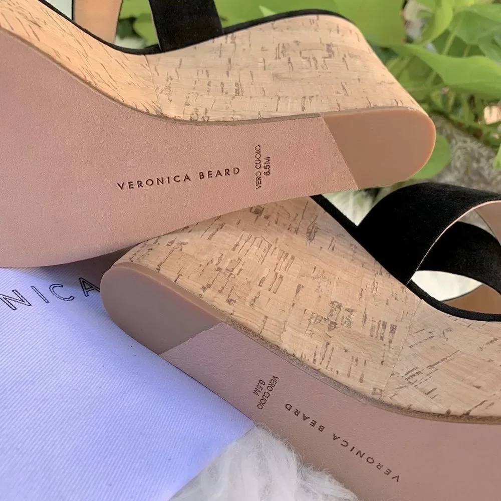 VERONICA Beard Hurley cork wedge platform sandals mix media NWOT women size 6.5
